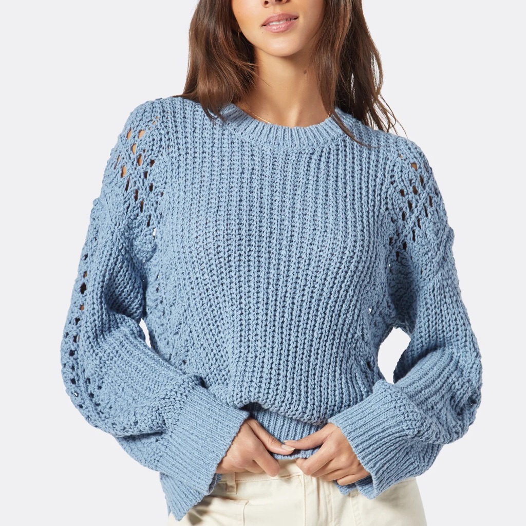 Joie Soft Blue Knit Crew Neck Sweater